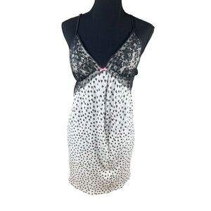 Victoria secrets Medium black lace hearts cotton sleep dress pajamas